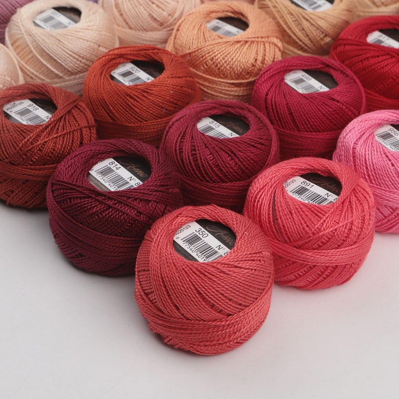 AMOHilos 40 Colors Size 8 Double Mercerized Egyptian Long Staple Cotton Pearl Thread 5 Grams Ball Rainbow Color Embroidery Thread for Crochet Hardanger Cross Stitch Hand Embroidery (40B) - Image 3
